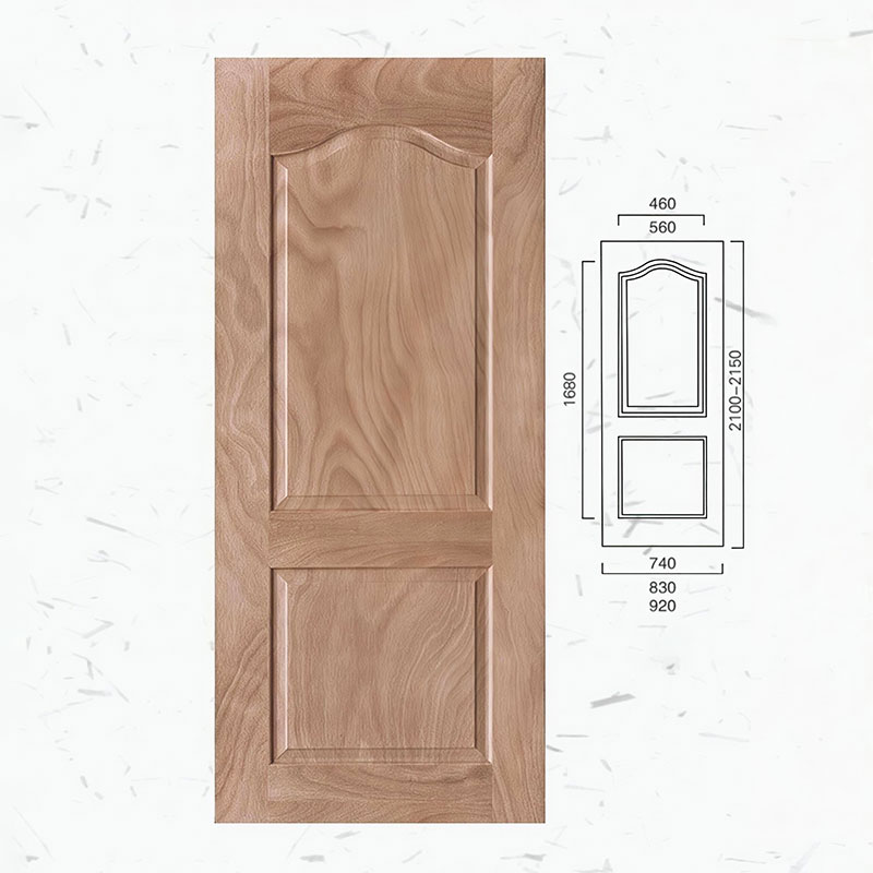 Real Wood Veneer Molded Door Skin Front View