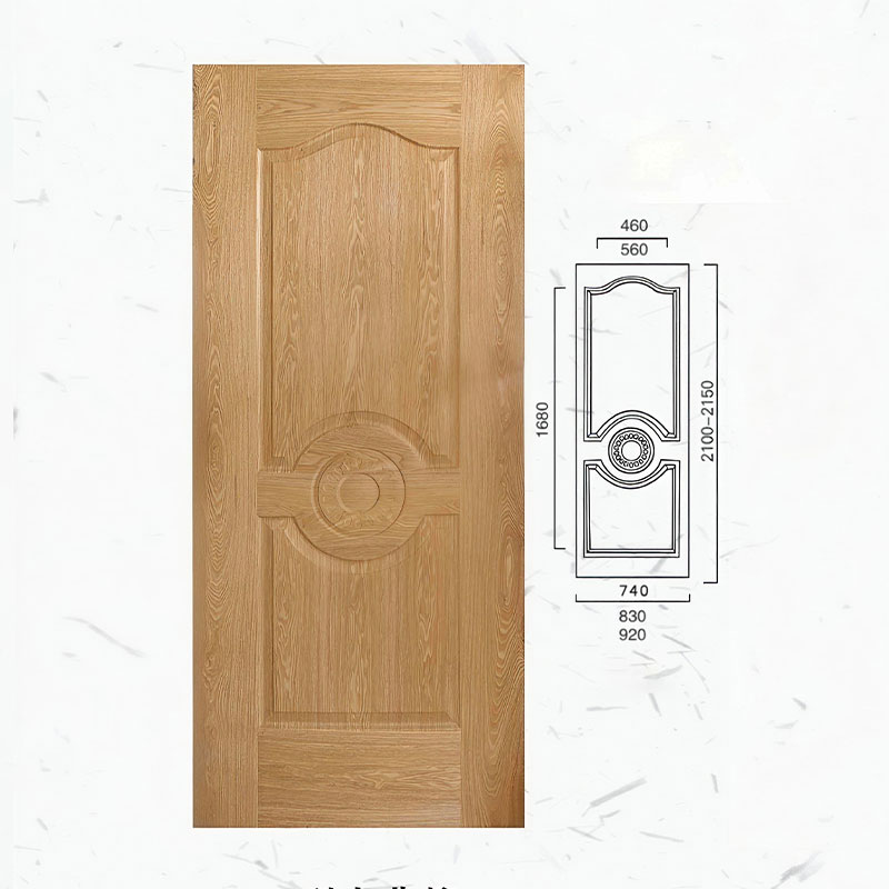 Real Wood Veneer Molded Door Skin Front View